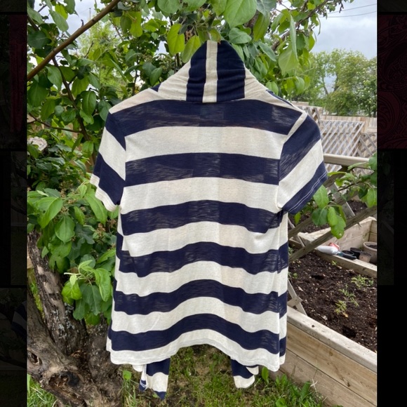 Striped short sleeve cardigan ( jersey) - Picture 2 of 3